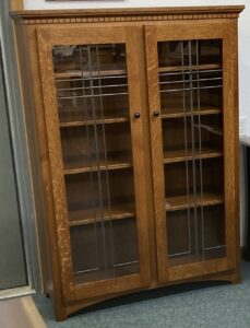 Mission Leaded Glass Bookcase Ready for Pick Up