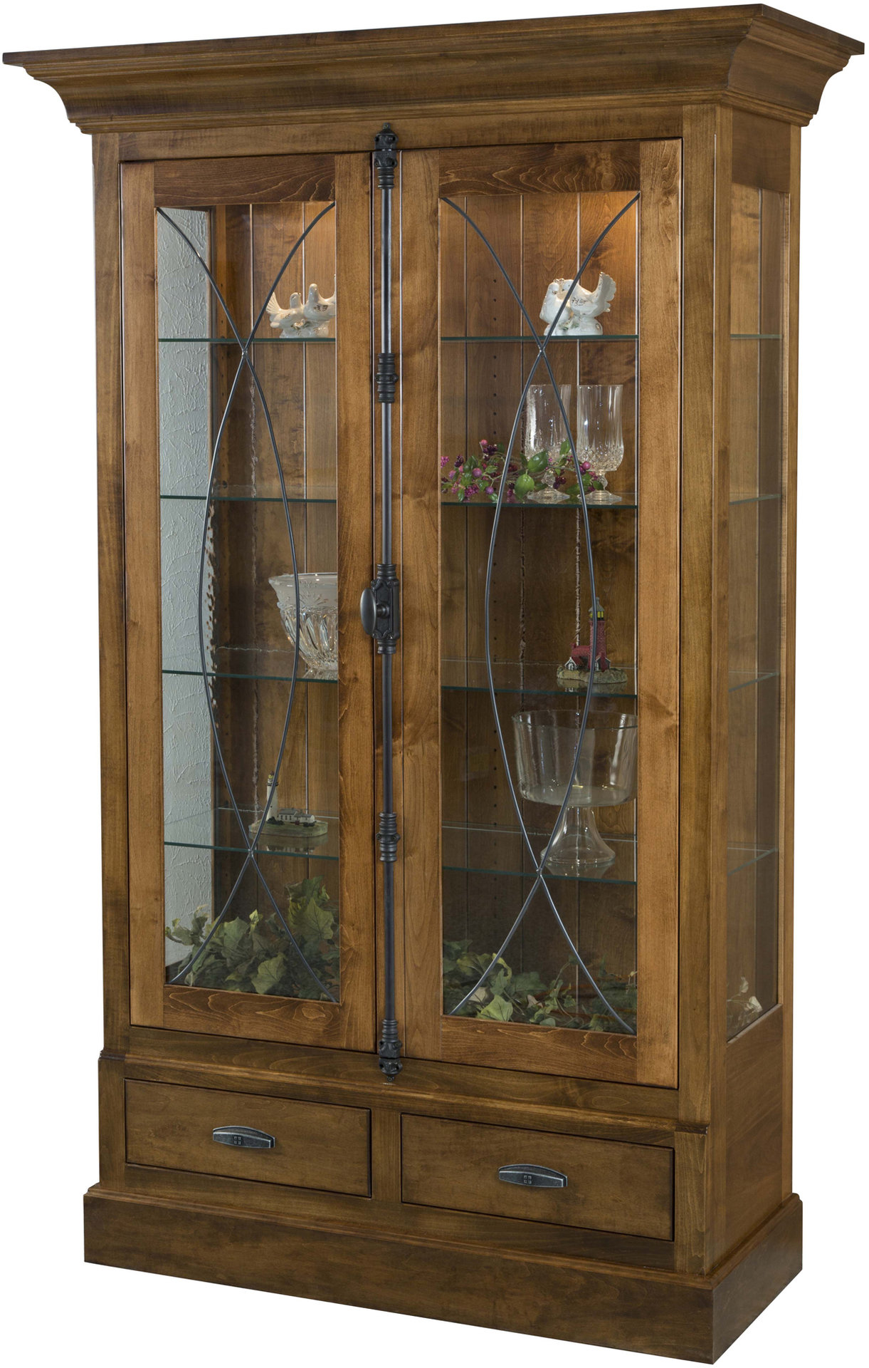 Barstow Curio Cabinet Amish Curio Cabinet Solid Hardwood Curio