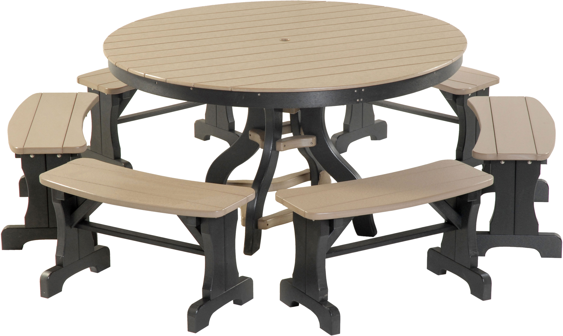Round Patio Table With Benches Weaver Furniture Sales