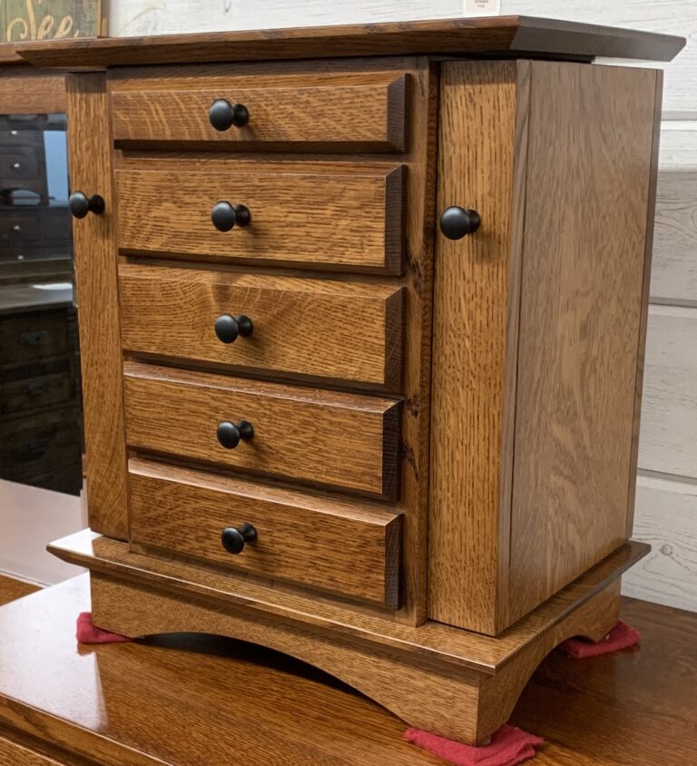 Custom Flush Mission Dresser Top Jewelry Cabinet