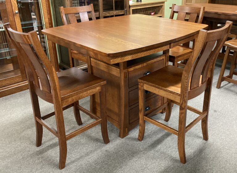 Custom Modesto Cabinet Pub Table Set