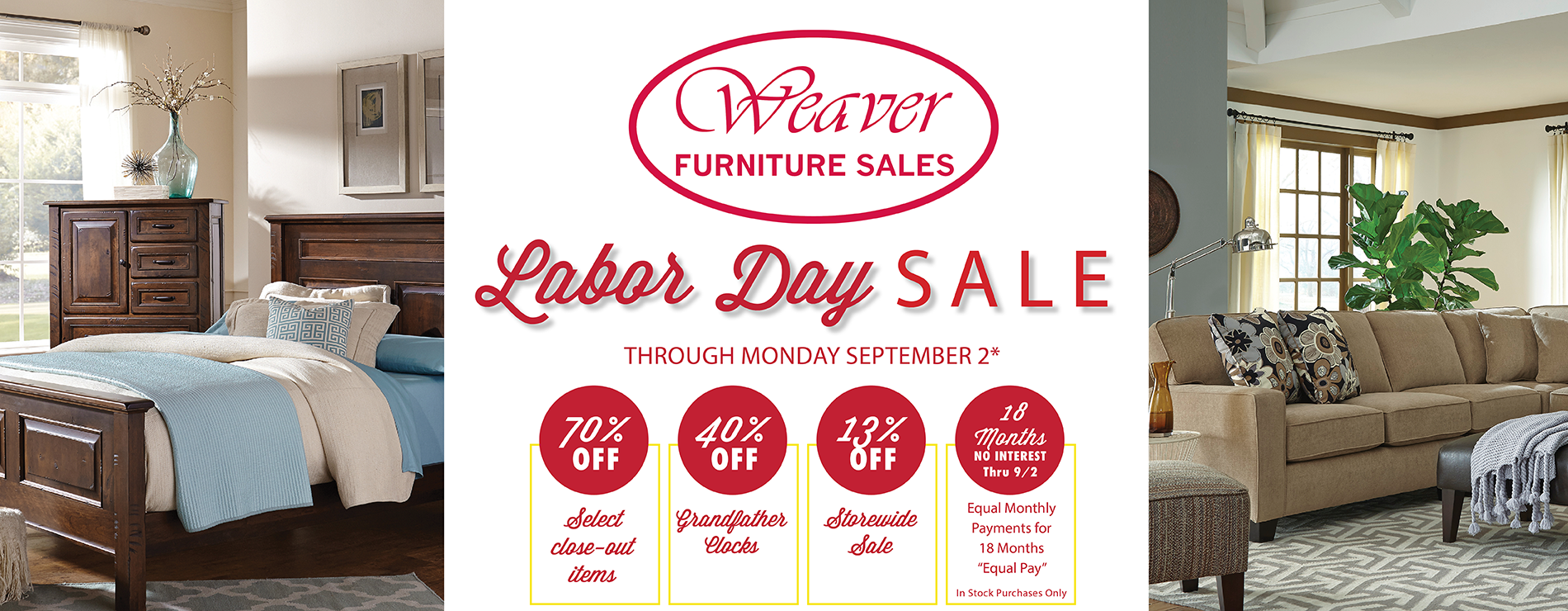 Weaver Labor Day Sale 13% Off Storewide - Weaver Furniture Sales